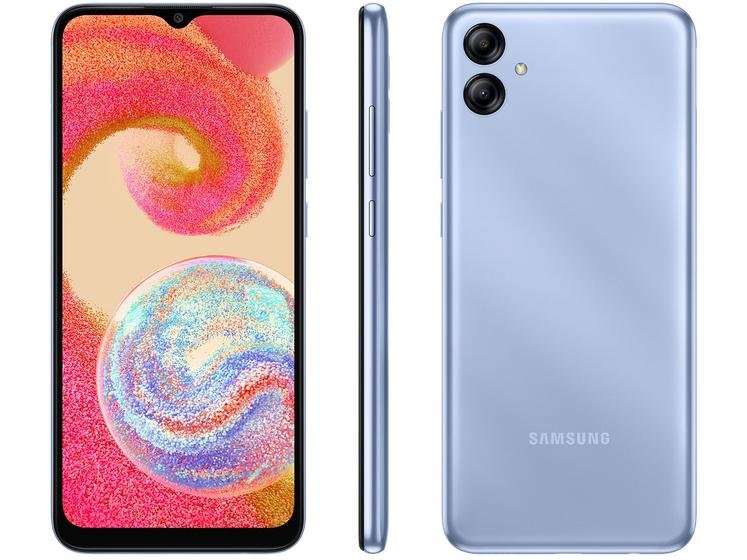 Smartphone Samsung Galaxy A04e 64GB Azul 4G Octa-Core 3GB RAM 6,5” Câm. Dupla + Selfie 5MP